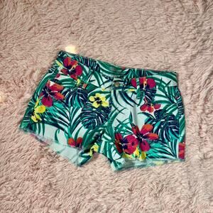 Old Navy Tropical Floral Vacation Barbie Summer Retro‎ Indie Festival Raw Shorts